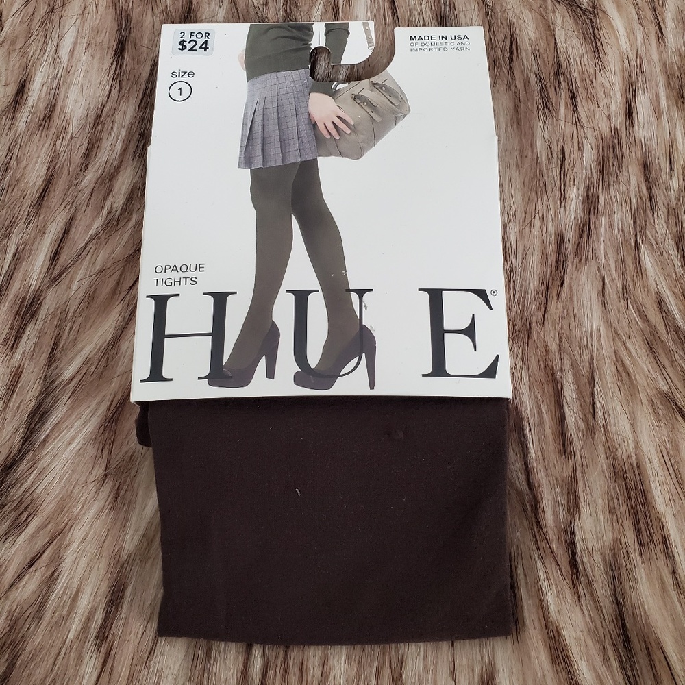 3/$12 HUE Espresso Opaque Tights